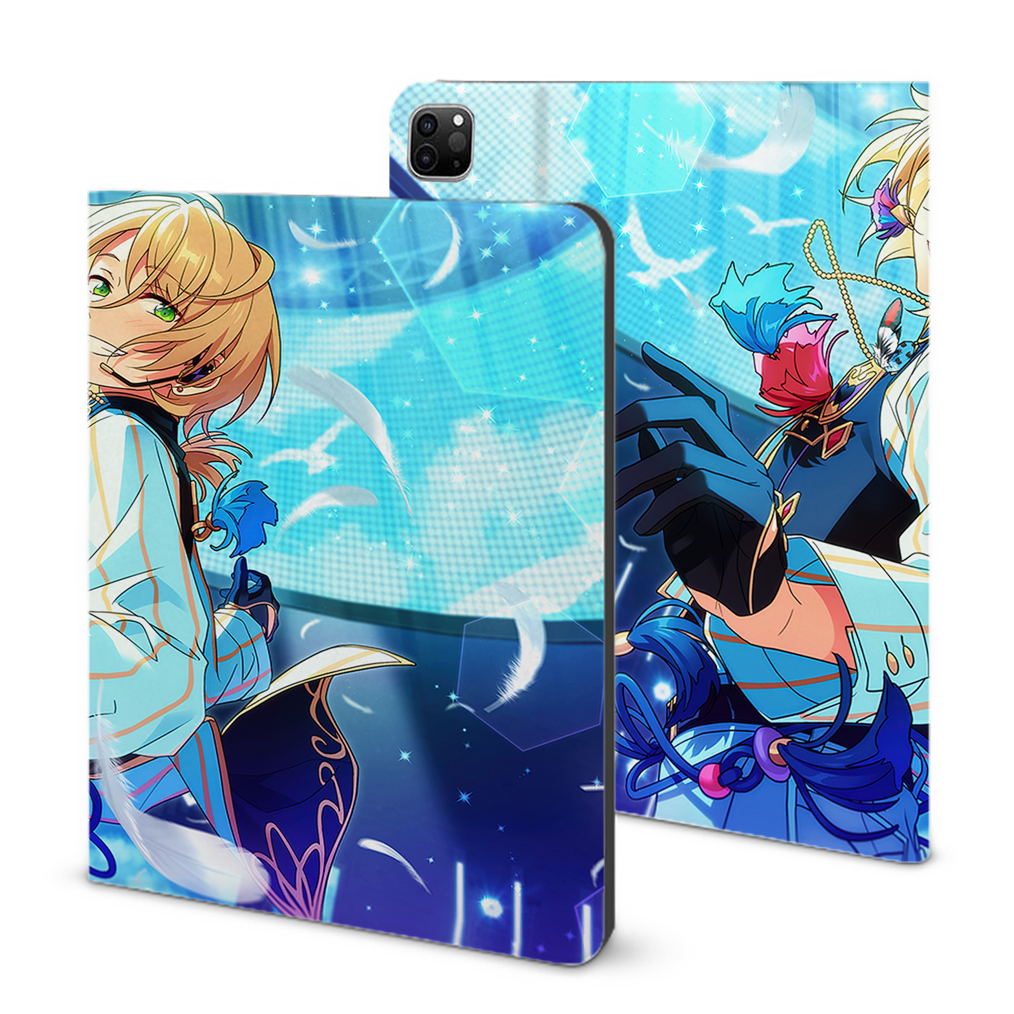 （画像用） あんさんぶるスターズ! Ensemble Stars IPad ケース ブック型 PUレザー TPU 耐衝撃 軽量 薄型 ペン収納なし 全面保護 IPad 各モデル対応